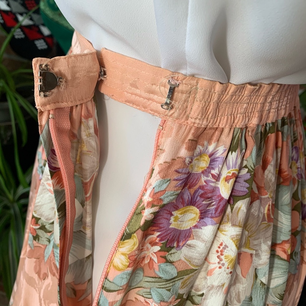 Vintage 70s Silk Secretary Midi Skirt - Picture 7 of 8